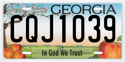 GA license plate CQJ1039