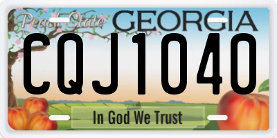 GA license plate CQJ1040