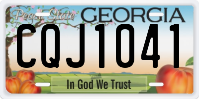 GA license plate CQJ1041