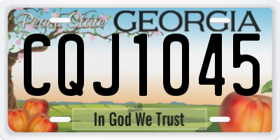 GA license plate CQJ1045