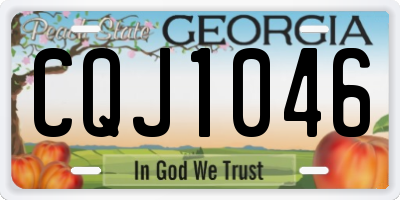 GA license plate CQJ1046