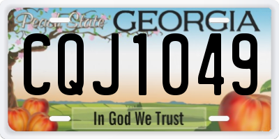 GA license plate CQJ1049