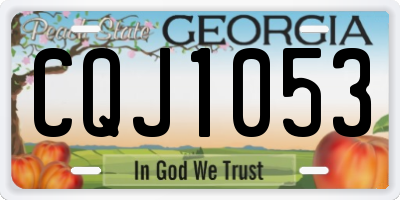 GA license plate CQJ1053