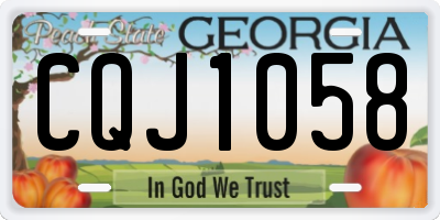 GA license plate CQJ1058
