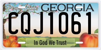 GA license plate CQJ1061