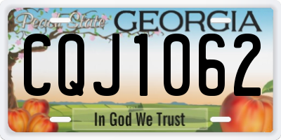 GA license plate CQJ1062