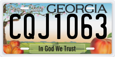 GA license plate CQJ1063