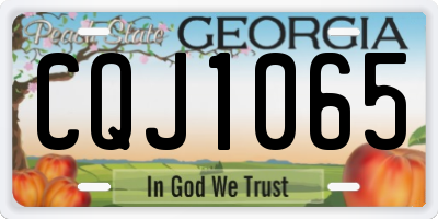 GA license plate CQJ1065