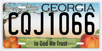 GA license plate CQJ1066