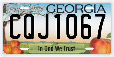 GA license plate CQJ1067