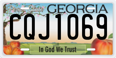 GA license plate CQJ1069
