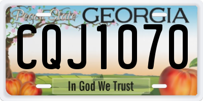GA license plate CQJ1070