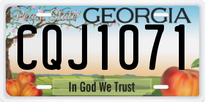 GA license plate CQJ1071
