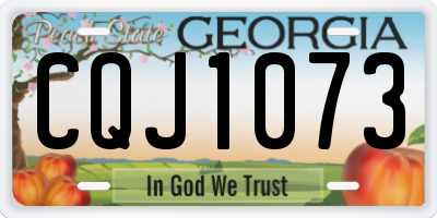 GA license plate CQJ1073