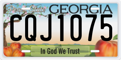 GA license plate CQJ1075