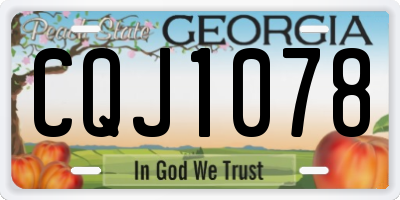 GA license plate CQJ1078