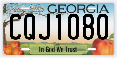 GA license plate CQJ1080