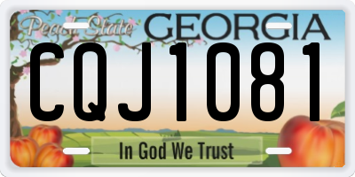GA license plate CQJ1081