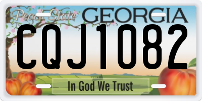 GA license plate CQJ1082