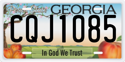 GA license plate CQJ1085