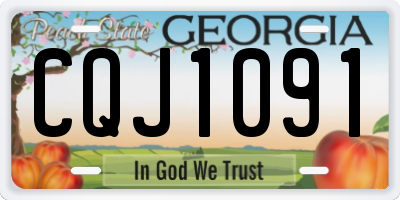 GA license plate CQJ1091