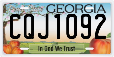 GA license plate CQJ1092