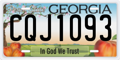 GA license plate CQJ1093