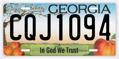 GA license plate CQJ1094