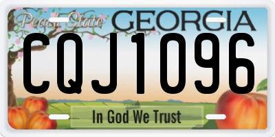 GA license plate CQJ1096