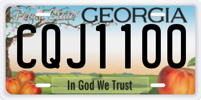 GA license plate CQJ1100