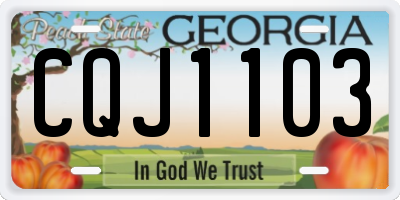 GA license plate CQJ1103