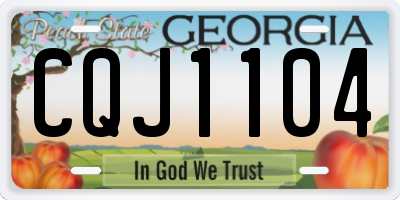 GA license plate CQJ1104