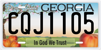 GA license plate CQJ1105