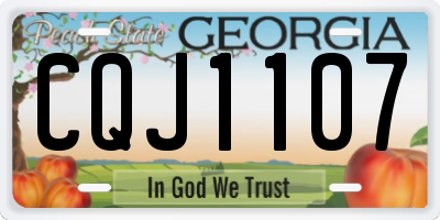 GA license plate CQJ1107