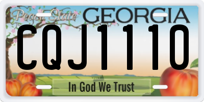 GA license plate CQJ1110