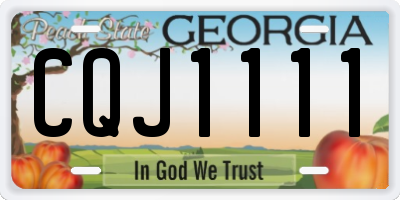 GA license plate CQJ1111