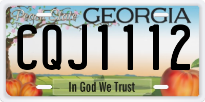 GA license plate CQJ1112