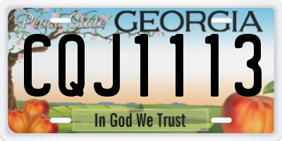 GA license plate CQJ1113