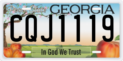 GA license plate CQJ1119