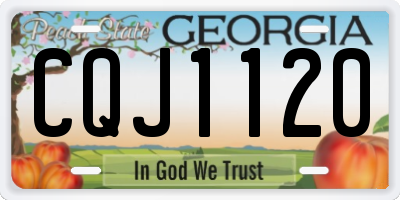 GA license plate CQJ1120