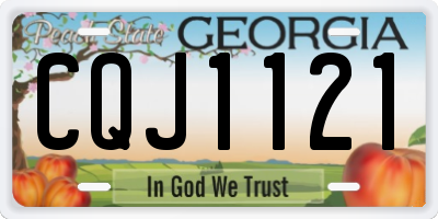 GA license plate CQJ1121