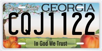 GA license plate CQJ1122