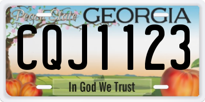 GA license plate CQJ1123