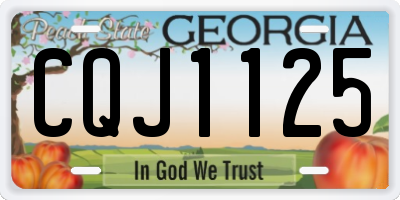 GA license plate CQJ1125