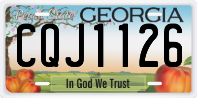 GA license plate CQJ1126