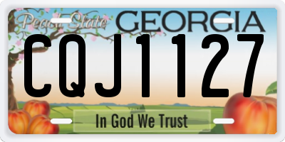 GA license plate CQJ1127
