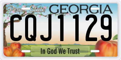 GA license plate CQJ1129