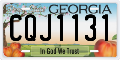 GA license plate CQJ1131