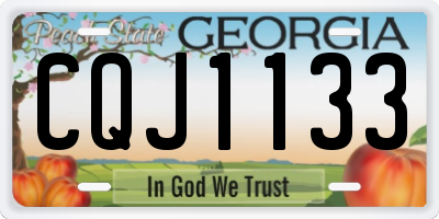 GA license plate CQJ1133