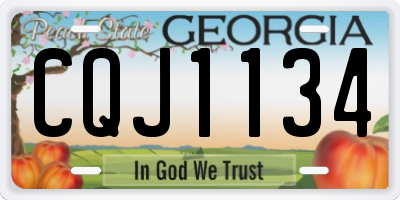 GA license plate CQJ1134